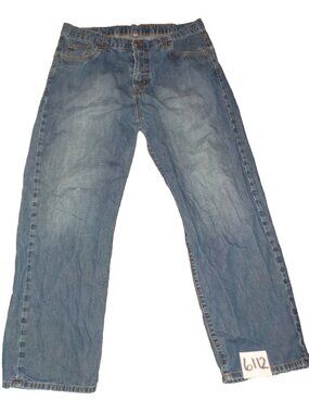 Hurley International Button Fly Factory Fade Blue Denim Jeans Men's Size 36 x 30